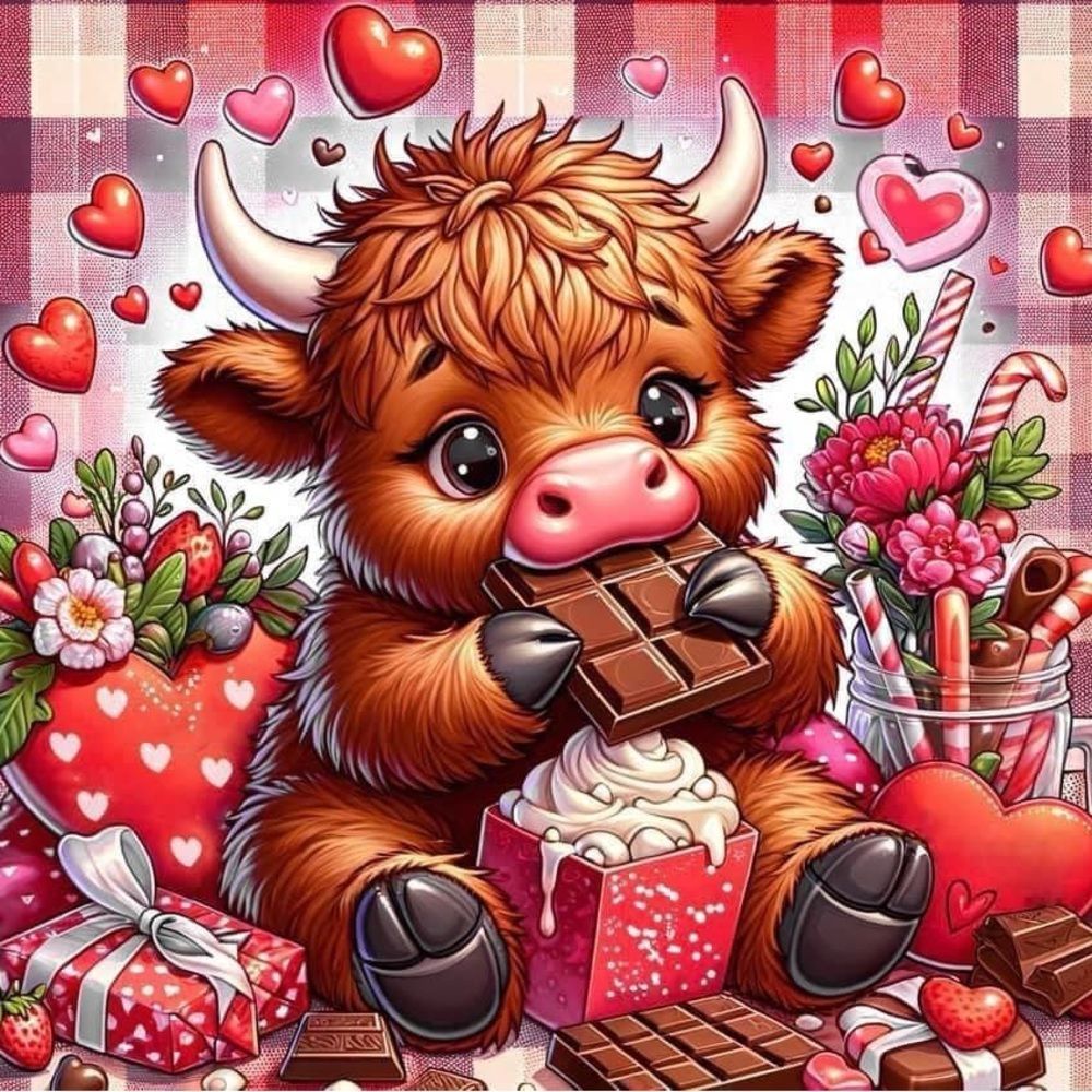 Adorable Cow Valentines Day Magnet